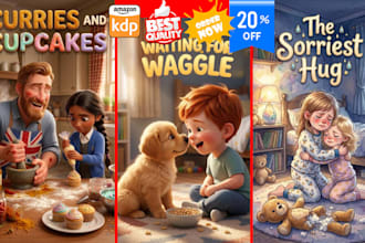 design children story book illustration, children story, book illustration