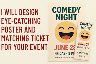 design a stunning event poster with a matching ticket