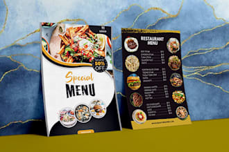 design promotional, custom party flyer, print, digital food menu, leaflet