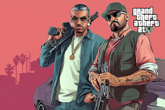 draw game style and gta cartoon character illustration for you