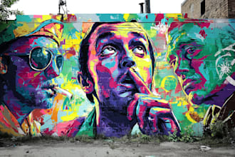create graffiti street art, wall art, murals for you