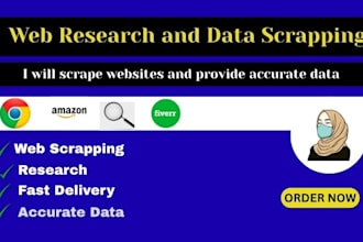 do web scrapping and online research