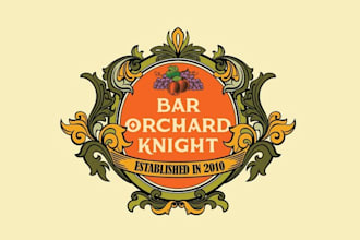 make super cocktail fruit themed logo for bar orchard knight