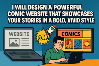 design a powerful comic website that showcases your stories in  bold vivid style