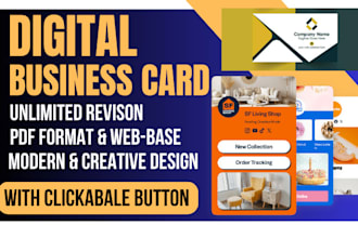 create design you modern clickable digital business card printable visiting card