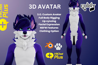 model realistic vrchat avatar and vtuber model, 3d furry model, fursona nsfw avi