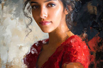 make a digital oil painting portrait