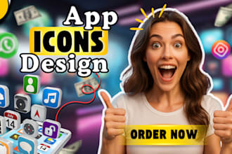 design app icon or custom app icon, ios and android app icon design
