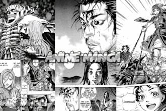 draw unique manga comic, anime webtoon manga, manga page, mangaka for you
