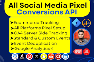 setup facebook tiktok pinterest reddit linkedin twitter x pixel conversions API