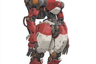 draw custom digital 2d anime mecha art illustration