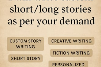 write custom short or long stories as per your demand