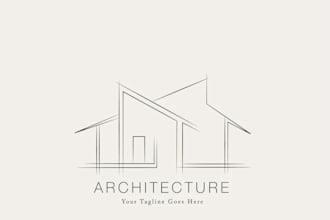 make modern minimalist real estate, house, property and architecture logo desig