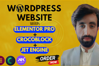 build wordpress website using elementor pro, crocoblock and jet engine