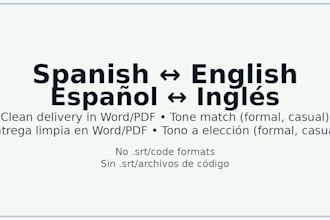 translate what you need spanish to english or vice versa