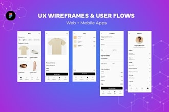 design UX wireframes and user flows for apps and websites