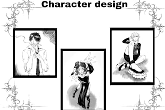 draw your original character in my unique sketchy manga style