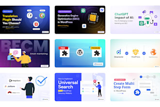 design blog post featured images for article or web banner