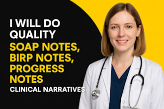 do quality soap notes, birp notes, progress notes, clinical narratives
