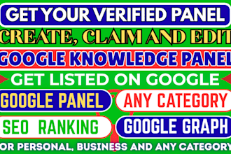 create google knowledge panel or knowledge graph for author artist any category