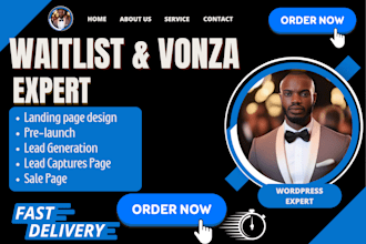 design waitlist page waitlist landing page design vonza website, vonza, waitlist