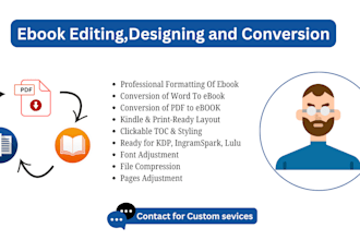 professionally format, edit, and convert your ebook
