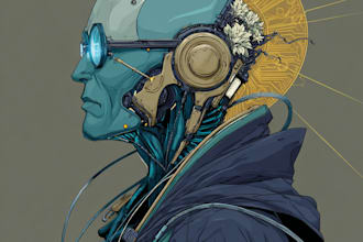 illustrate cyberpunk cyborg art