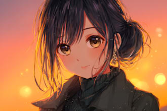 draw an anime and manga profile picture or wallpaper for you
