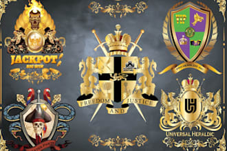 design luxury family crest, heraldic or coat of arms logo