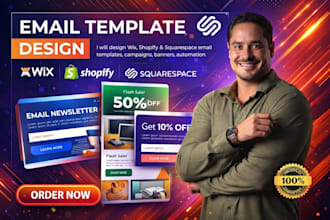 design wix, shopify squarespace email templates campaigns banners automation