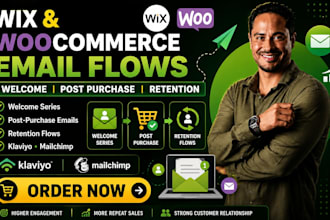 setup welcome series post purchase emails retention flows for woocommerce wix