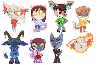 draw cute chibi furry stickers