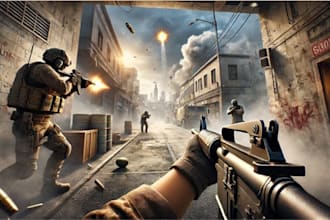 build 3d survival shooting game, multiplayer game, action and shooting game