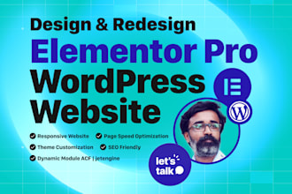 design and redesign elementor pro wordpress website