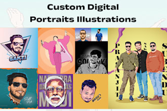 create digital portrait illustrations