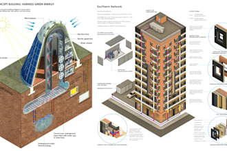 do detailed architectural diagrams and illustrations