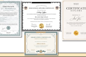 design a professional custom certificate, diploma, or award