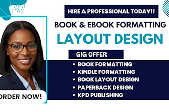 do professional kindle ebook and print book formatting and layout design