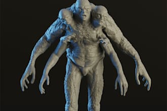 design 3d creature model 3d scary monster for game creature miniature alien