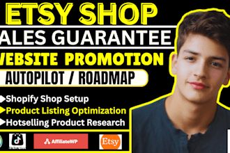 build etsy shop setup, shopify roadmap manager, autopilot website, promotion
