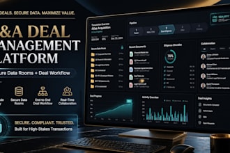 develop a custom m and a deal management platform with secure data rooms