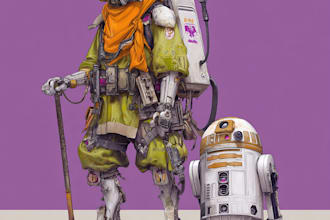 create a sci fi character illustration or sci fi concept art
