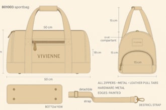 create fashion tech pack, bag tech pack, techpack and tech pack designer