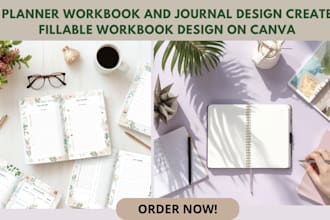 do planner workbook and journal design create fillable workbook design on canva
