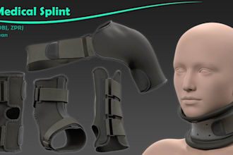 create biomedical implant, splint, medical bone support,medical device animation