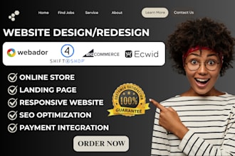 build webador website, ecwid store, shift4shop, bigcommerce, webador redesignshi
