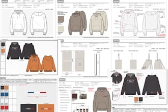 draw a fashion illustration or sketch of clothes, cad, product sketches
