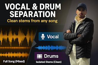 professionally isolate vocals or drums from any song with precision