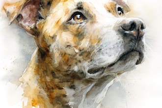 paint dog, cats, whatever pet portrait with watercolor