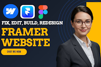 fix framer website issue, edit customize framer template redesign framer website